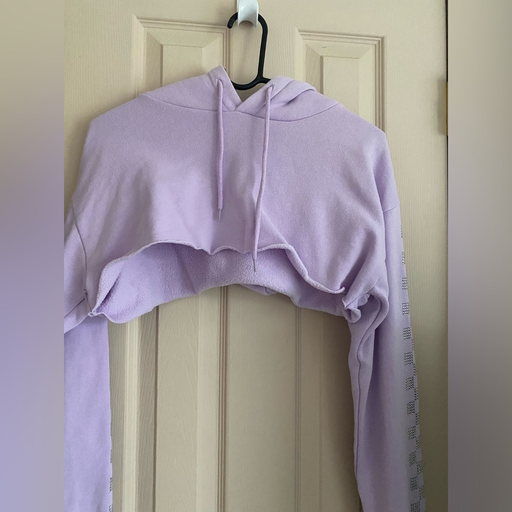 purple cropped hoodie